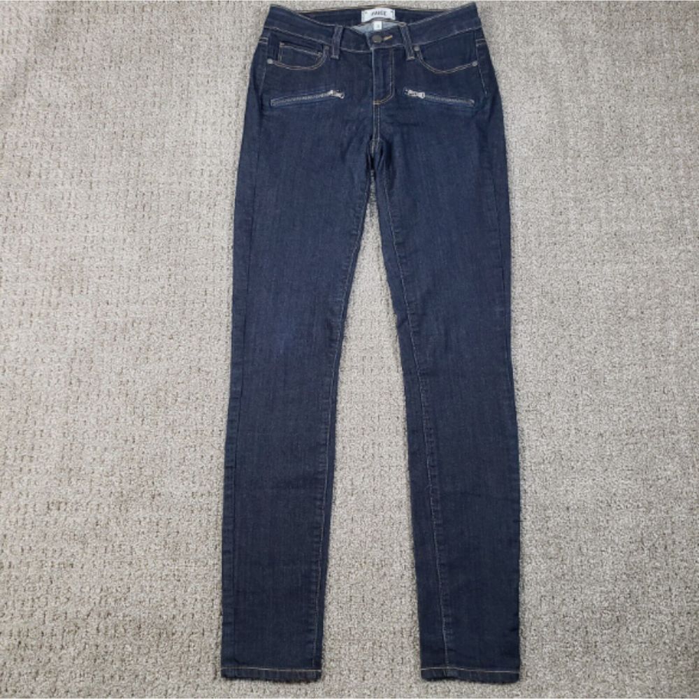 PAIGE Jeans Womens size 26 Blue Indigo Zip Skinny Dark Wash Denim Pants 26x29